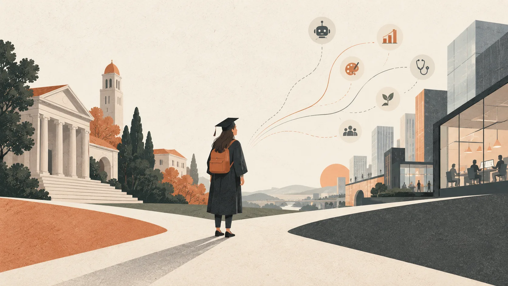Illustration for AI-Exposed College Majors at Labor-Market Entry